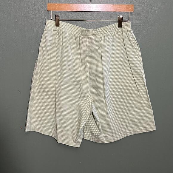 Vintage Quacker Factory Sage Green Gingham Check Shorts Large - Picture 5 of 6
